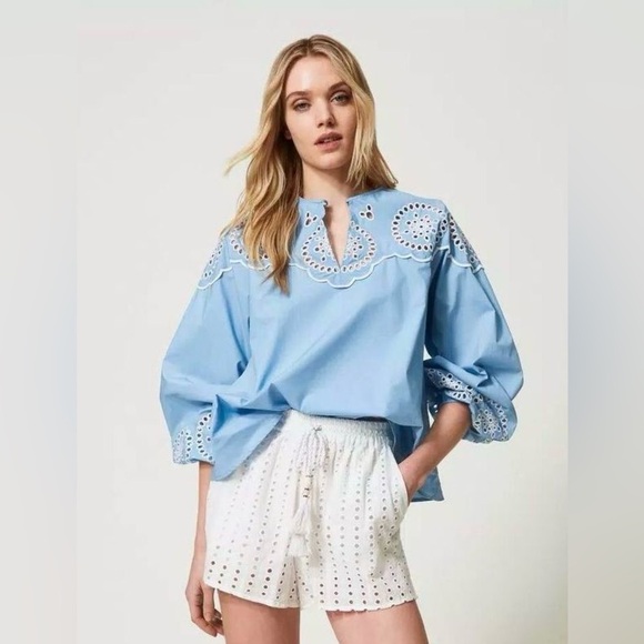 True Destinations Cover Up White Eyelet Women's Shorts - Picture 1 of 4